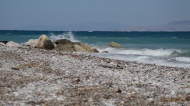 Yunanistan 'ın Rodos adasındaki Theologos kasabasının Panoraması