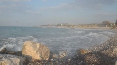 Yunanistan 'ın Rodos adasındaki Theologos kasabasının Panoraması