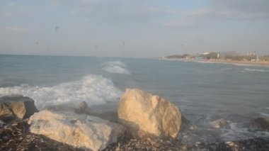 Yunanistan 'ın Rodos adasındaki Theologos kasabasının Panoraması