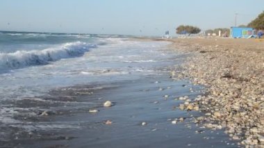 Yunanistan 'ın Rodos adasındaki Theologos kasabasının Panoraması