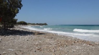 Yunanistan 'ın Rodos adasındaki Theologos kasabasının Panoraması