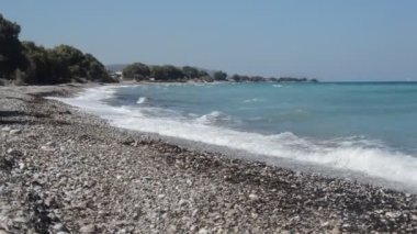 Yunanistan 'ın Rodos adasındaki Theologos kasabasının Panoraması