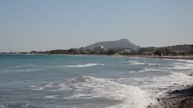 Yunanistan 'ın Rodos adasındaki Theologos kasabasının Panoraması
