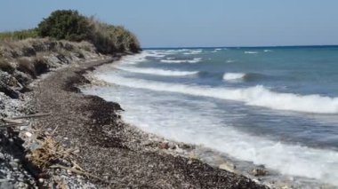 Yunanistan 'ın Rodos adasındaki Theologos kasabasının Panoraması