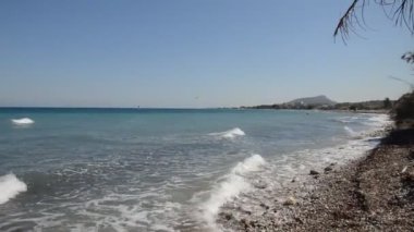 Yunanistan 'ın Rodos adasındaki Theologos kasabasının Panoraması
