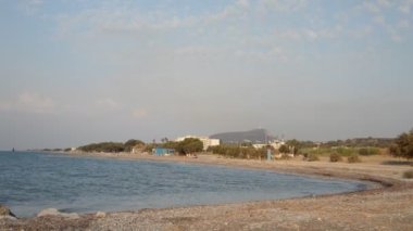 Yunanistan 'ın Rodos adasındaki Theologos kasabasının Panoraması