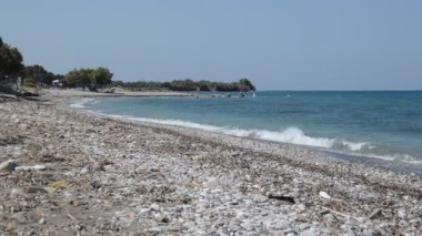 Yunanistan 'ın Rodos adasındaki Theologos kasabasının Panoraması