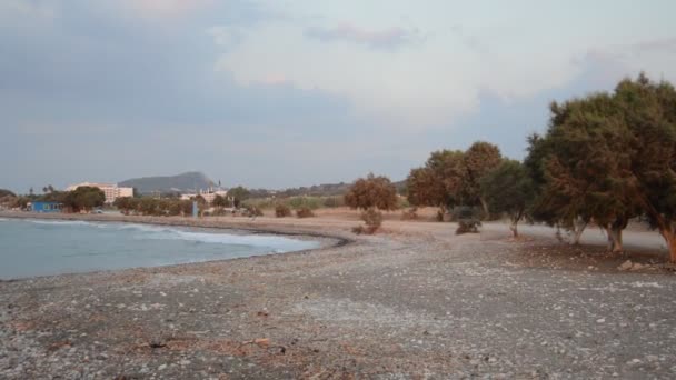 Yunanistan Rodos Adasındaki Theologos Kasabasının Panoraması — Stok video