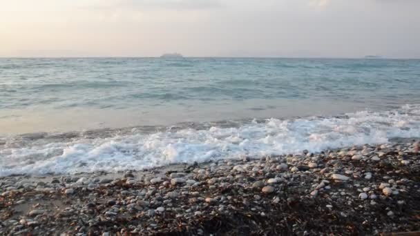 Bateau Croisière Navigue Dans Mer Égée Long Île Rhodes Grèce — Video