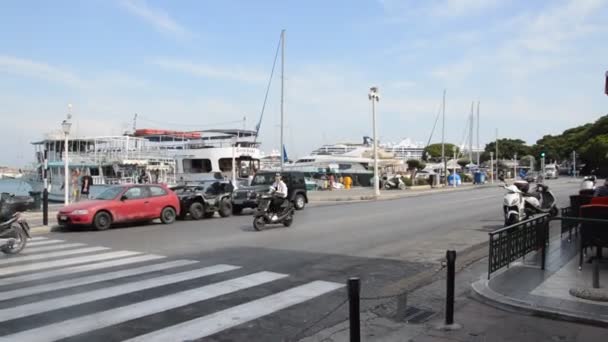 Rhodos Greece September 2021 Port Embankment Rhodes — Stock Video