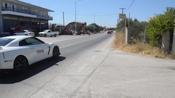 Theologos Rhodos Grécia Setembro 2021 Festival Carros Esportivos — Vídeo de Stock