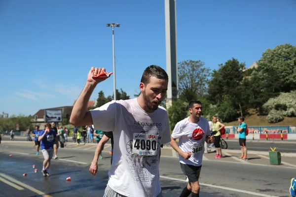 Utca 29 Belgrád maratoni futók — Stock Fotó