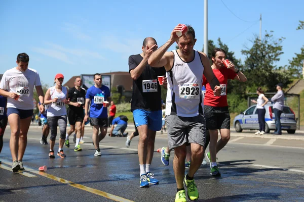 Straat lopers op 29 marathon van Belgrado — Stockfoto