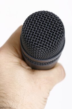 Kablosuz mikrofon beyaz arkaplanda izole edildi