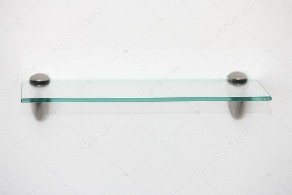 Empty glass shelf holder in modern style