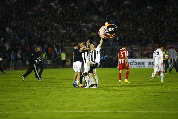 Fotbollsmatch mellan Partizan och Red Star — Stockfoto