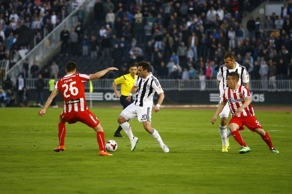 Fotbollsmatch mellan Partizan och Red Star — Stockfoto