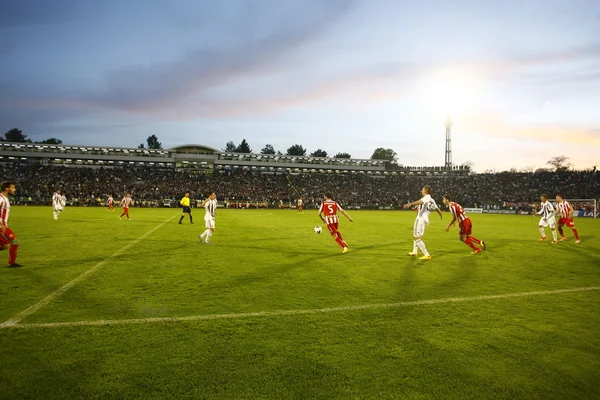 Soccer match between Partizan and Red Star — Stock Photo, Image