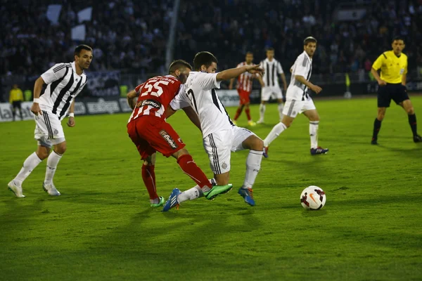 Partido de fútbol entre Partizan y Estrella Roja — Foto de Stock