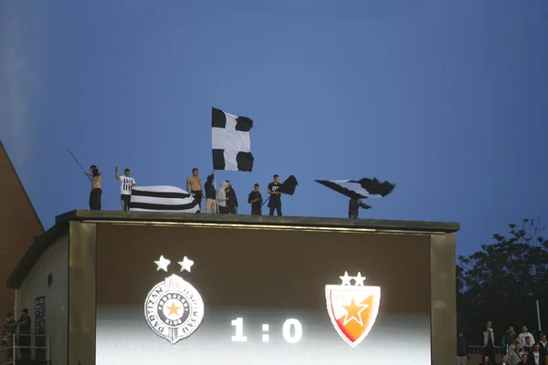 Soccer match between Partizan and Red Star — Stock Photo, Image