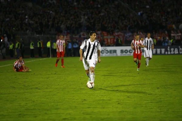 Partido de fútbol entre Partizan y Estrella Roja — Foto de Stock