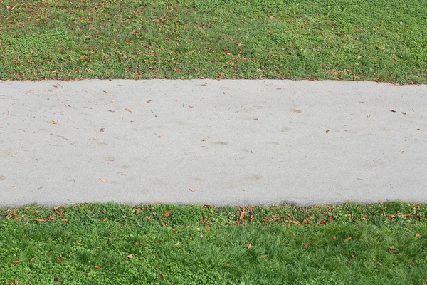 Sentier d'asphalte et herbe verte sur deux côtés — Photo