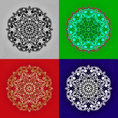 Şekil, mandala biçimindeki bir monogram gibi. Kişisel bir hediye olarak ya da müşterilerinize satmak için çarpıcı bir şekilde engellenmiş, çizilmiş, kabartılmış ya da oyulmuş projeler yaratabilirsiniz.