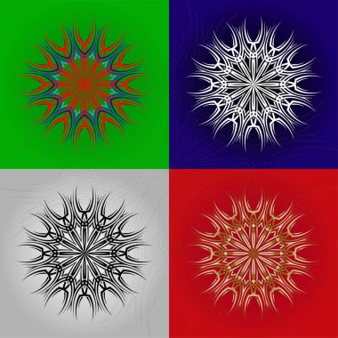 Şekil, mandala biçimindeki bir monogram gibi. Kişisel bir hediye olarak ya da müşterilerinize satmak için çarpıcı bir şekilde engellenmiş, çizilmiş, kabartılmış ya da oyulmuş projeler yaratabilirsiniz.