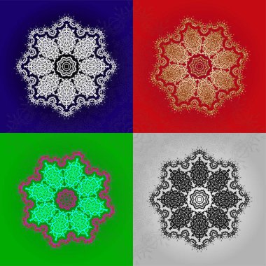 Şekil, mandala biçimindeki bir monogram gibi. Kişisel bir hediye olarak ya da müşterilerinize satmak için çarpıcı bir şekilde engellenmiş, çizilmiş, kabartılmış ya da oyulmuş projeler yaratabilirsiniz.