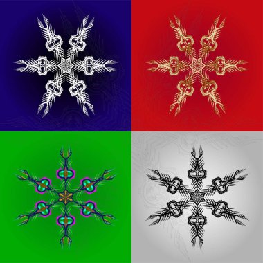 Şekil, mandala biçimindeki bir monogram gibi. Kişisel bir hediye olarak ya da müşterilerinize satmak için çarpıcı bir şekilde engellenmiş, çizilmiş, kabartılmış ya da oyulmuş projeler yaratabilirsiniz.