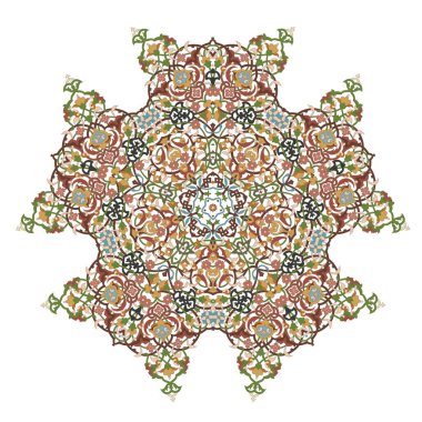 Pentagonal ornamental mandala, Five-pointed mandala Isolated design element, Vector illustration