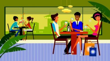 Bir restoran veya dans kulübü reklamı için animasyon videosu