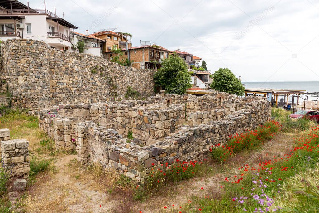 View of archaeological exavation in Sozopol old town, Bulgaria