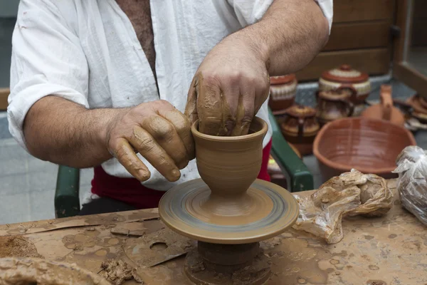 Potter lera skål Stockbild