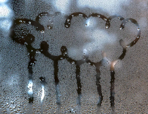 Ventana Gota de agua Forma de nube —  Fotos de Stock