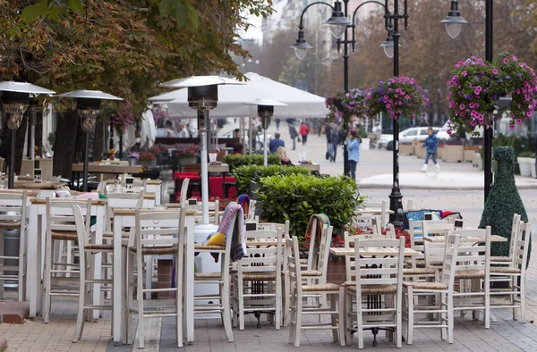 Sofia café tabeller gatan — Stockfoto