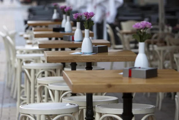 Sofia café tables street — Stockfoto