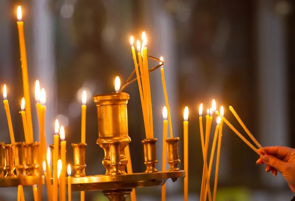 Kerzen orthodoxe Kirche — Stockfoto