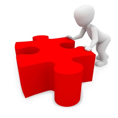 kırmızı bir yapboz parçası