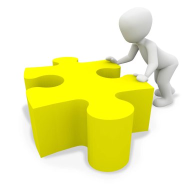 sarı bir yapboz parçası