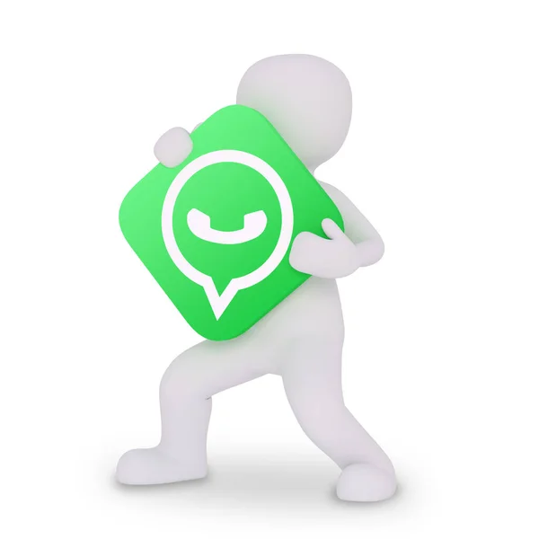 Segurando Ícone Whatsapp — Fotografia de Stock