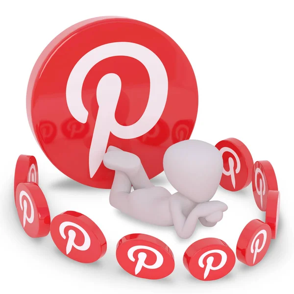 Człowiek Logo Pinterest Pin — Zdjęcie stockowe
