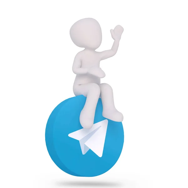 Sitting Telegram Icon — Stock Photo, Image