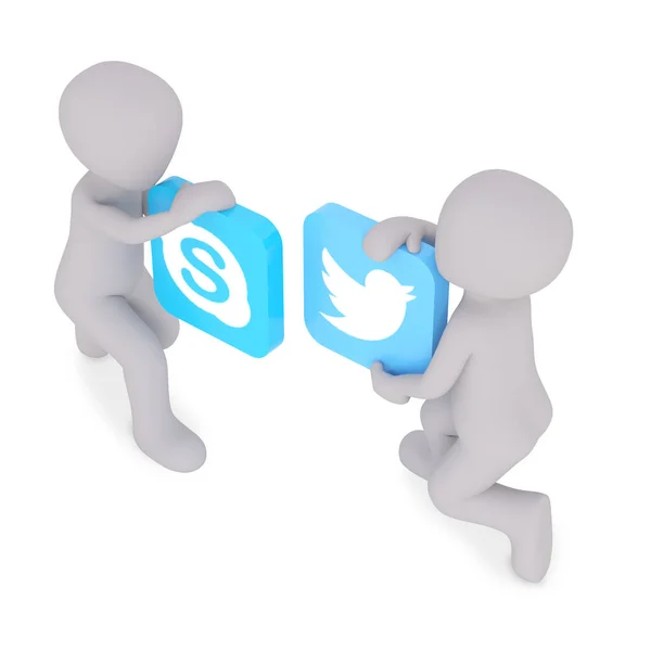 Twitter対Skypeアプリ — ストック写真