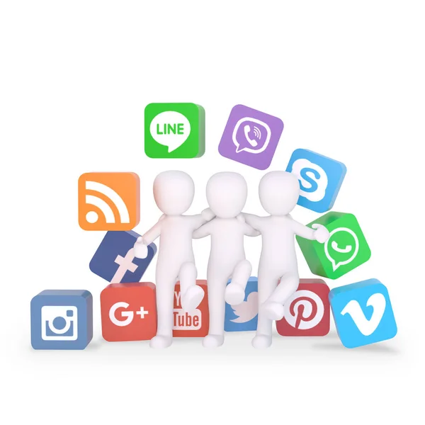 Use Social Media Apps — 图库照片