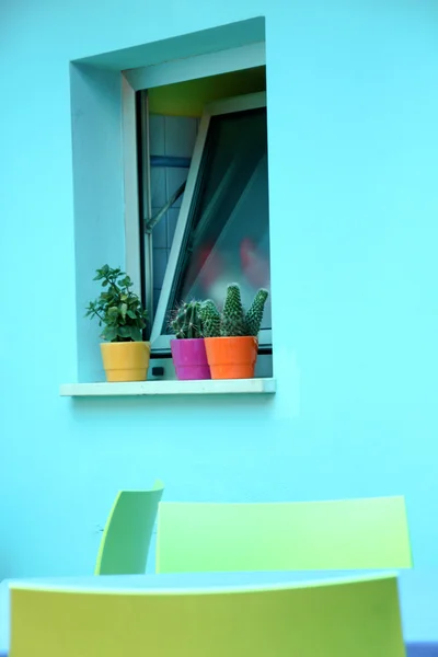 Turquoise Window — Stock Photo, Image