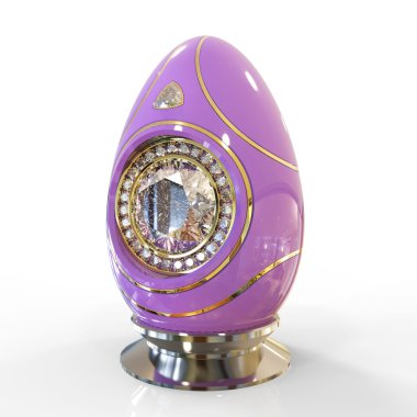 Beyaz arka plan üzerinde izole mücevher Paskalya yumurtası mavi renk