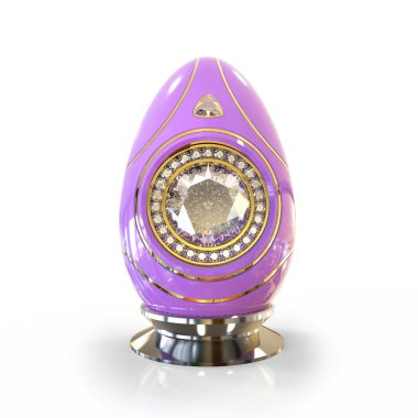 Beyaz arka plan üzerinde izole mücevher Paskalya yumurtası mavi renk