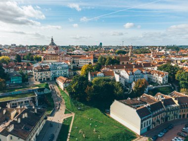 Vilnius Eski Kasabasının Eski Binaları, Litvanya Hava Görüntüsü