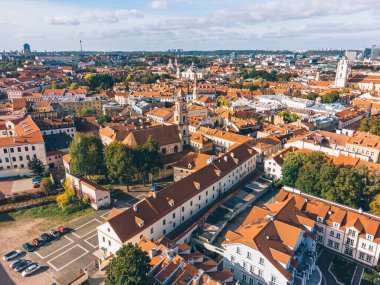Vilnius Eski Kasabasının Eski Binaları, Litvanya Hava Görüntüsü